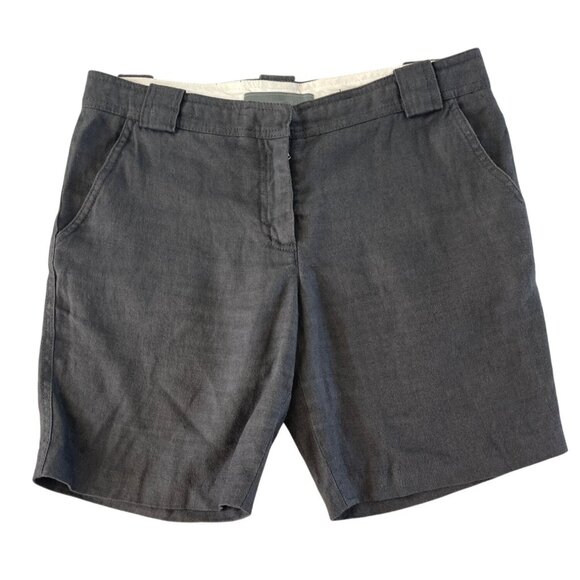 Proenza Schouler 100% Linen Dark Gray Shorts 7.5 in Inseam Made in Italy Size 8 - Picture 1 of 7